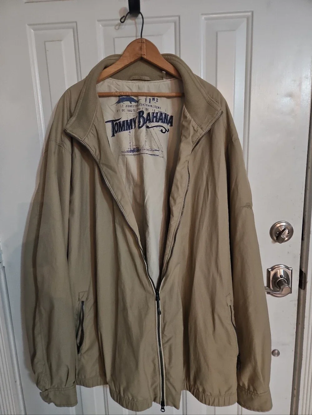 Tommy Bahama Men's Light Tan Zip Shirt Jacket